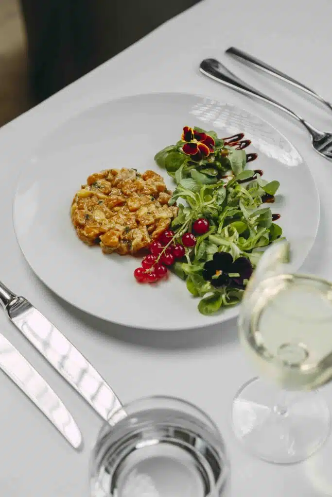 Plat pour un repas de mariage au Saint Georges à Gruyères