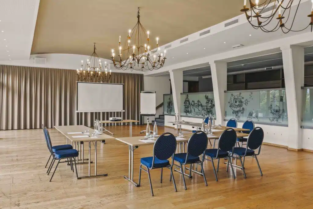 Salle de séminaire et réunion au Saint Georges à Gruyères avec terrasse privée